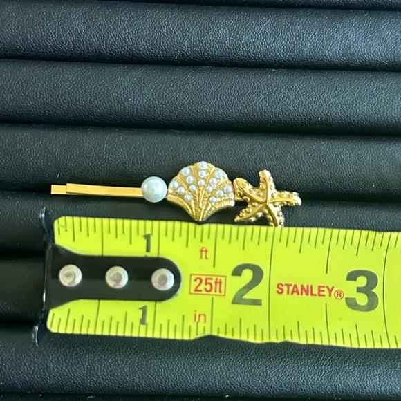 18K Gold-Plated Stainless Steel Starfish and Shell Hairpin - Picture 7 of 7